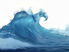 a large wave is about to crash on the ocean, photo