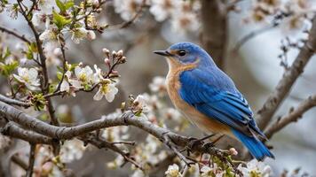 a bird sitting in the nest of a tree, photo