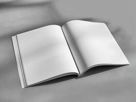an empty spread pages are displayed in a picture, photo