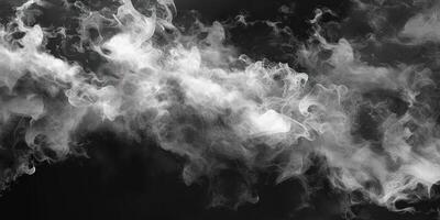 smoke coming out from ashes in dark room, photo