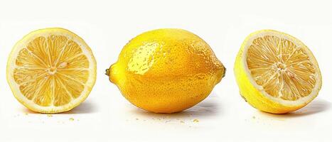an orange, some sugar and one lemon, photo