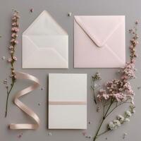 assorted items like cards and envelopes are shown, photo