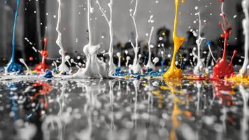 some drops of paint falling on the floor, photo