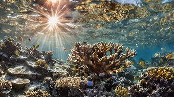 some coral reefs are full of colorful fish, photo
