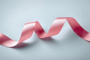 an abstract picture of pink ribbon on blue background, photo
