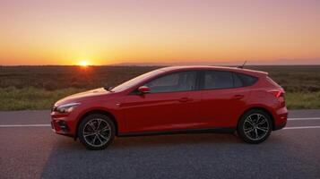the 2020 ford focus parked on the curb, photo