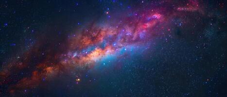 stars in a galaxy, a purple star with many pink spots and blue specks, photo