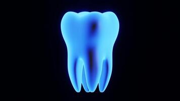 rotativo dente construído brilhando 3d animação video