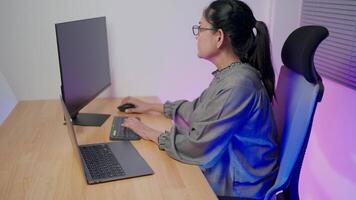Female software developer is very worried Attempting to recover lost customer hard disk data from the system. video