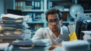Overworked in the Office photo