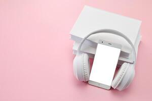 Audio books concept. Modern Media Setup photo
