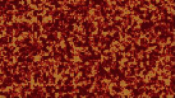 High technology digital motion graphic background animation, square elements and flickering dots on orange background video