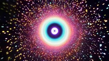 A seamless rotation of vibrant hues and pulsing speckles creates a hypnotic energy pulse.. video