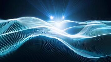 Flowing lines of energy form a pulsating sea of abstract waves shifting and changing with each passing moment.. video