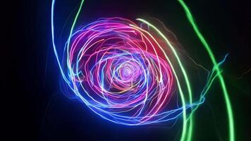 Neon streaks of light burst forth in a dynamic and electric display pulsating with energy.. video