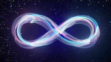 A visual representation of infinity as particles continuously form and reform hypnotic circles.. video