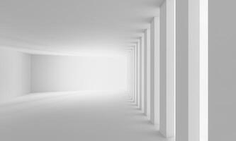 Abstract 3D Rendered Pedestal with White Lighting for Art Display Mockup photo