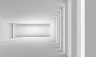 Abstract 3D Rendering of Pedestal Art Display with White Lighting photo