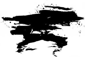 Abstract Black Ink Brush Stroke for Design Element, Dynamic Rough Texture photo