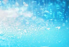 Macro Shot of Raindrops on Blue Sponge, Abstract Background Texture photo