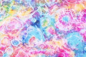 Abstract Texture, Colorful Tie Dye Pattern on Cotton Fabric photo
