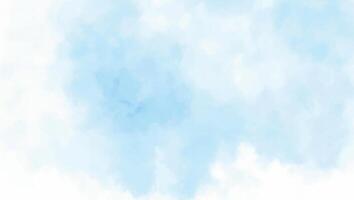 Abstract Blue Sky and Clouds Watercolor Painting - Horizontal View photo