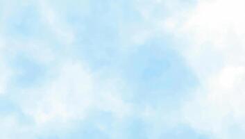 Abstract Blue Sky Watercolor Background with Cloudscape photo