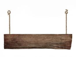Weathered Wooden Sign Isolated on White Background photo