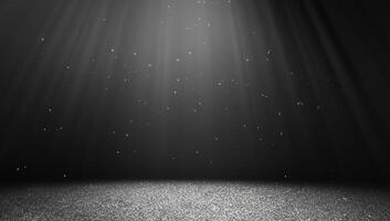 Abstract Background, Dark and Light Particles with Flickering Rays - 3D Render photo