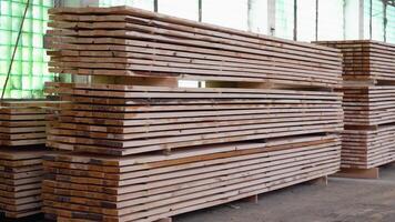 Wood factory stock and lumber board with nature business export video