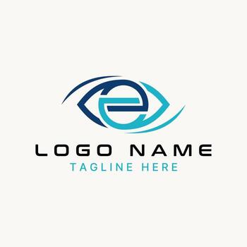 Logo design graphic concept creative abstract premium stock initial E font unique art eye view swoosh. Related to monogram typography branding vector