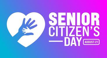 Senior Citizens Day is observed every year in 21 August. Holiday concept. Template for background, banner, card, poster, placard, design template with unique shapes with standard color. vector