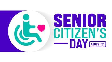 Senior Citizens Day is observed every year in 21 August. Holiday concept. Template for background, banner, card, poster, placard, design template with unique shapes with standard color. vector