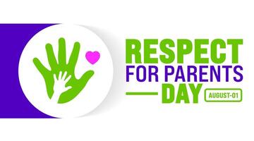 Respect for Parents Day is observed every year in August. Holiday concept. Template for background, banner, card, poster, placard, design template with unique shapes with standard color. vector