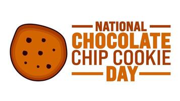 National Chocolate Chip Cookie Day is observed every year in August. Holiday concept. Template for background, banner, card, poster, placard, design template with unique shapes with standard color. vector