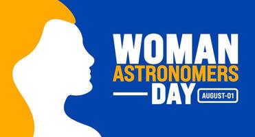 Woman Astronomers Day is observed every year in August. Holiday concept. Template for background, banner, card, poster, placard, design template with unique shapes with standard color. vector