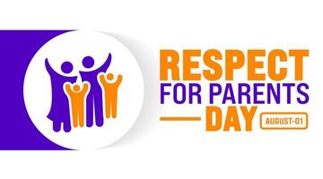 Respect for Parents Day is observed every year in August. Holiday concept. Template for background, banner, card, poster, placard, design template with unique shapes with standard color. vector