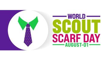 World Scout Scarf Day is observed every year in August. Holiday concept. Template for background, banner, card, poster, placard, design template with unique shapes with standard color. vector