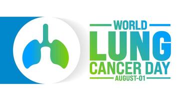 World Lung Cancer Day is observed every year in 01 August. Holiday concept. Template for background, banner, card, poster, placard, design template with unique shapes with standard color. vector