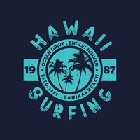 Hawaii beach stylish t-shirt and apparel abstract design. print, typography, poster vector