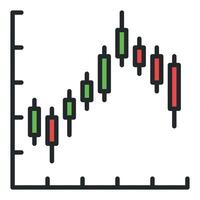 Cryptocurrency Trading Candlestick Chart colored icon or logo element vector