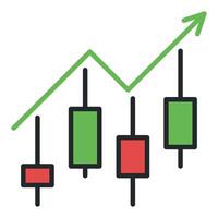 Stock Market Day Trading Candlestick Chart Patterns colored icon or sign vector