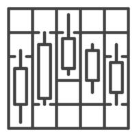 Candlestick Chart cryptocurrency trading icon or symbol in thin line style vector