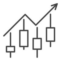 Cryptocurrency Day Trading Candlestick Chart Patterns outline icon or sign vector