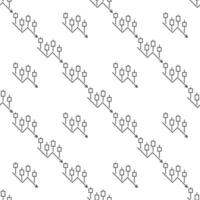 Online Crypto Trading Candlestick Chart outline seamless pattern vector