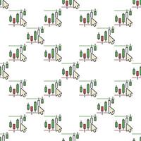 Mouse Click on Candlestick Chart colored seamless pattern vector