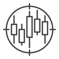 Target with Candlestick Chart outline icon or design element vector