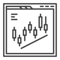 Web browser with Candlestick Chart Pattern online day trading outline icon or sign vector