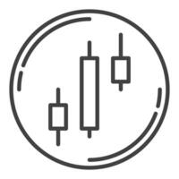 Circle with Crypto Candlestick Chart Pattern outline icon or sign vector