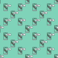 Candlestick Chart on Smart Phone Screen price movements colored seamless pattern vector